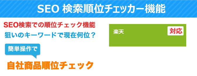 SEO検索順位チェッカー機能 SEO検索での順位チェック機能 狙いのキーワードで現在何位？